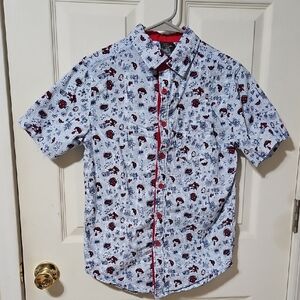 Men's Short Sleeve Spiderman Patterned Shirt